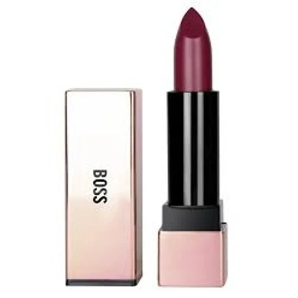 REALHER Moisturizing Lipstick I Am Boss Deep Berry Rose Gold Case New